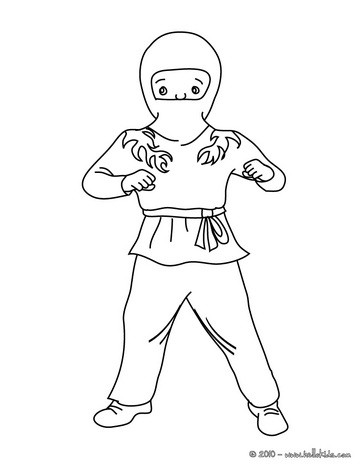 Desenho para colorir Ninjas Hugging · Creative Fabrica