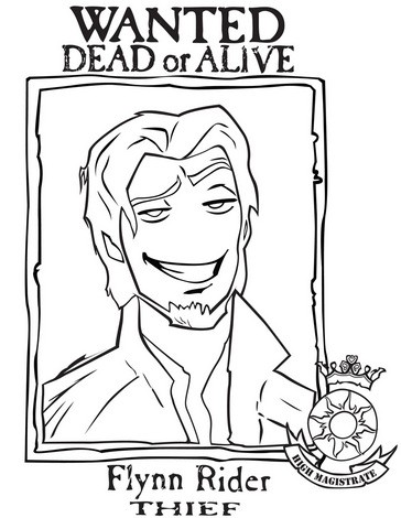 Expression Sheet Flynn Rider Sketch Coloring Page