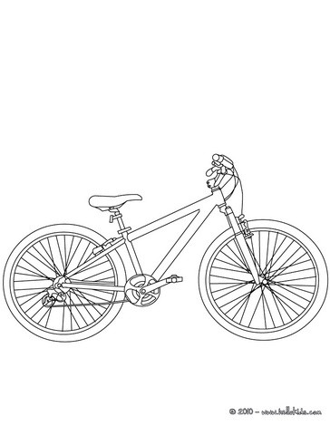 Desenho de uma bicicleta de mountain bike para colorir