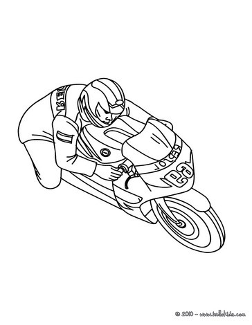 Desenhos para colorir de desenho de uma corrida de moto para colorir  