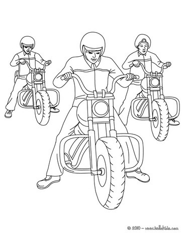 Desenhos para colorir de desenho de uma moto de corrida com seu piloto para  colorir 