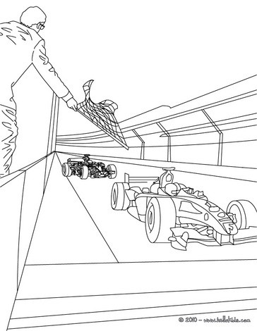 Corrida de carros para colorir - Imprimir Desenhos