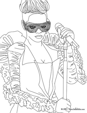 Desenho da Rihanna para colorir