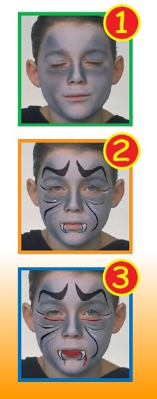 Pintura facial do Dracula para crianças