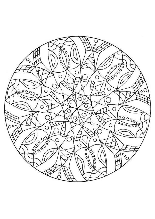 Desenhos para colorir de mandala de flores e buzios para colorir  