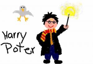 Harry Potter e sua varinha mágica