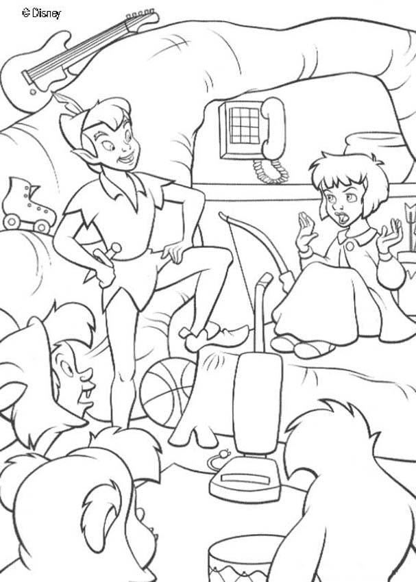 Desenhos para colorir de peter pan e a wendy -pt.hellokids.com