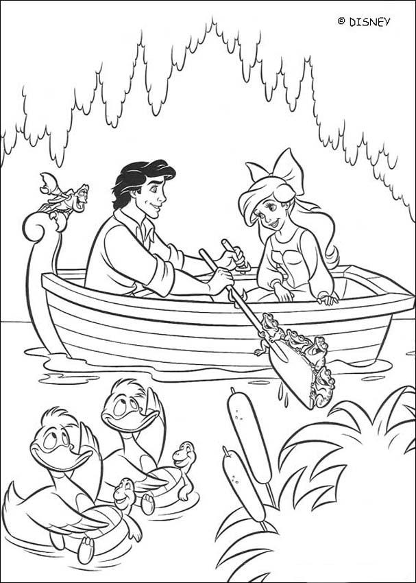 Ariel e o Pr�ncipe Eric no barco