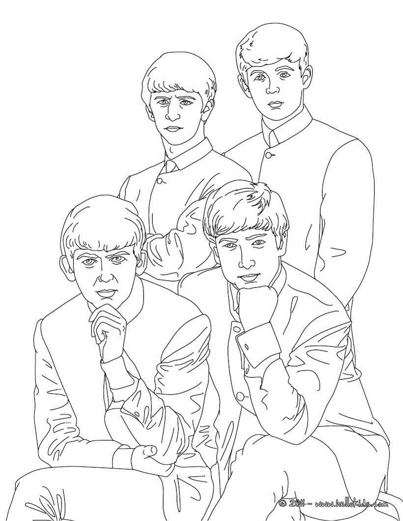 Desenho do grupo britnico THE BEATLES para colorir