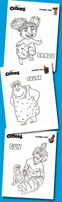 A melhor seleção de páginas para colorir do filme Os Croods são Hellokids Brazil!