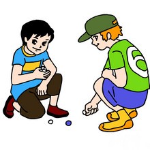 Desenhos de crianças no PATIO ESCOLAR para colorir