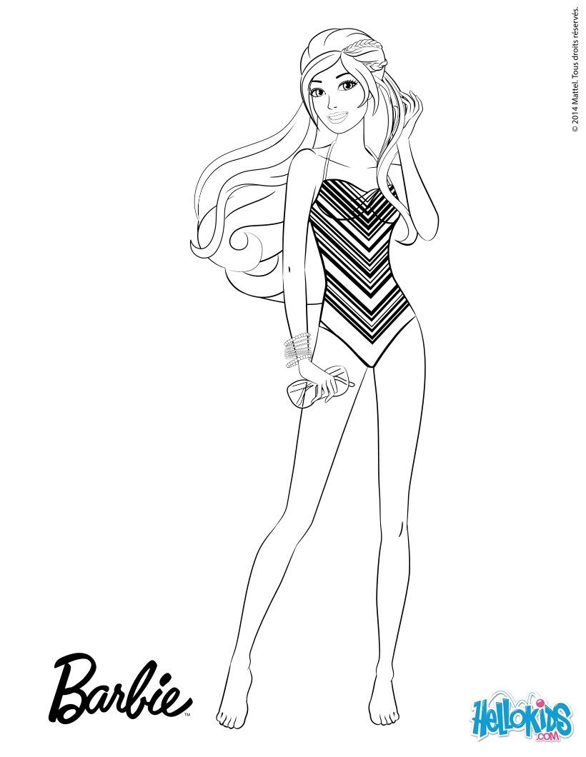 Desenhos para colorir, desenhar e pintar : Desenhos para colorir, barbie em  bikini