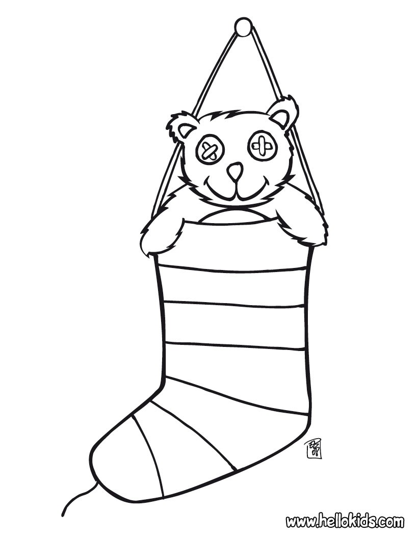 Desenhos para colorir de desenho de meias de natal e presentes para colorir  online 