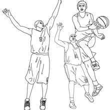 Desenho de um jogo de basquete para colorir