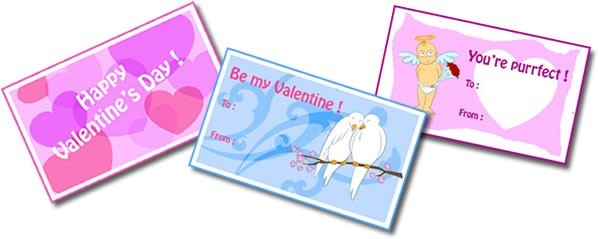 Cartões de Tag do Valentim
