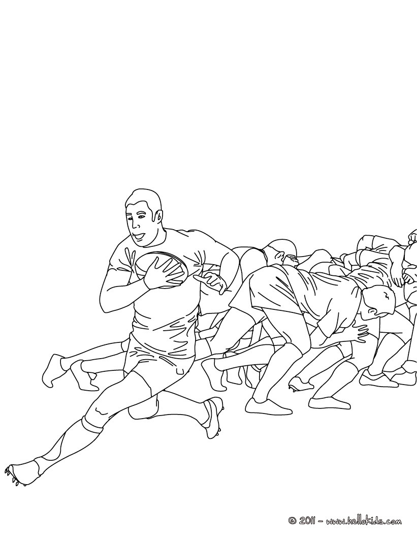 Desenhos para colorir de desenho de um jogo de rugby para colorir