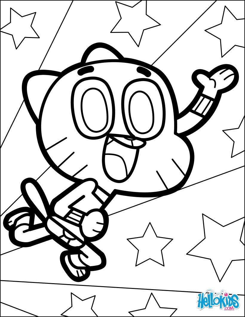 Desenhos para colorir de gumball watterson 