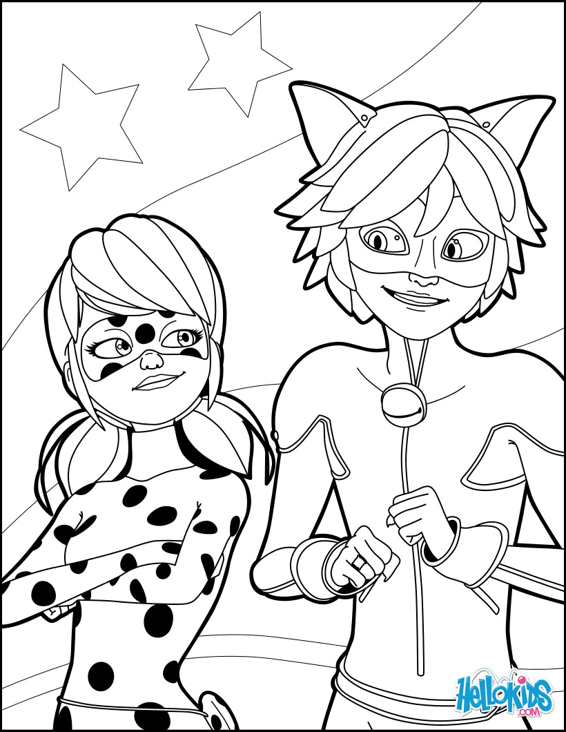 Desenho colorir - Miraculous Ladybug - Tarefa Digital