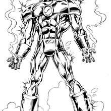 Desenho do Homem de Ferro vestindo sua melhor armadura para colorir