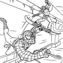 Homem-Aranha sendo atacado pelo Duende Verde