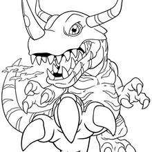 Desenho do digimon dinossauro para colorir online