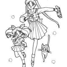 Sailor Moon indo para a escola