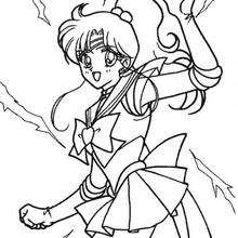 Desenho da Sailor Júpiter acenando para colorir