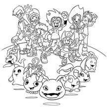 Todos os heróis Digimon para colorir