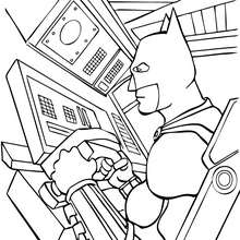 Desenho do Batman dirigindo o seu batmóvel para colorir