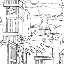 Desenho do Batman em Gotham city para colorir