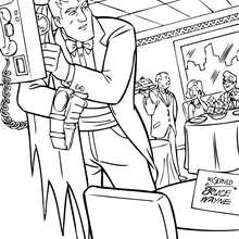 Desenho do Bruce Wayne no restaurante para colorir