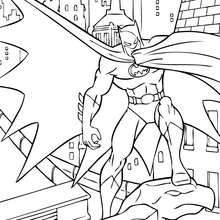 Desenho do Batman Defendendo a cidade de Gotham para colorir