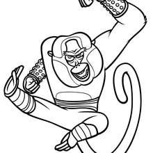 Desenho do Mestre Macaco atacando para colorir