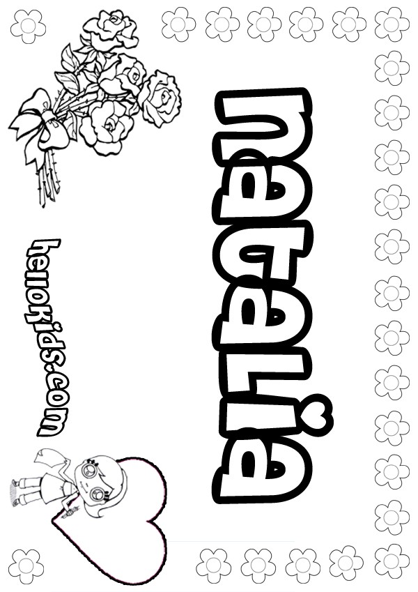 Name Coloring Pages Natalia Coloring Pages