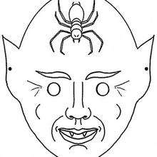 Monstro do Dia das Bruxas com uma máscara de aranha