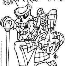 Halloween Dia das Bruxas - Desenho de Esqueleto para Colorir Pintar -  Brinquedos de Papel