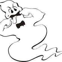 Desenho de um fantasma fazendo careta no Dia das Bruxas para colorir