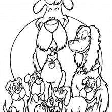 Desenho da família de Fox Terrier para colorir