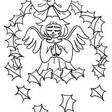 Desenho de um anjo rezando para colorir