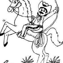 Desenho de um cowboy para colorir