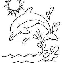 Desenho de um golfinho feliz para colorir