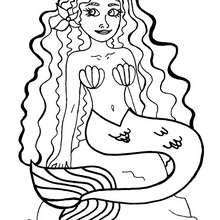 Desenho de uma sereia para colorir