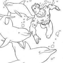 Desenho dos golfinhos nadando para colorir