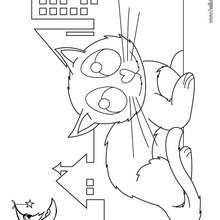 Desenhos para colorir de desenho de um gato com um rato para colorir  