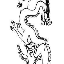 Desenho de um dragão chinês para colorir