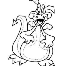 Desenho de um dragão feliz para colorir