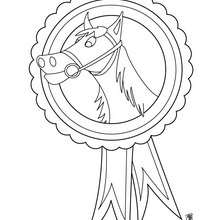 Desenho de uma condecoração de equitação para colorir