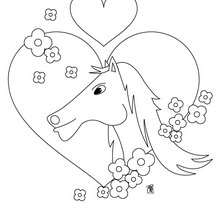Desenho de um Cavalo apaixonado para colorir