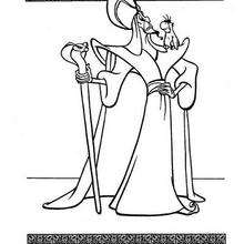 Desenho Jafar com o Iago para colorir