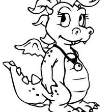 Desenho de um dragãozinho para colorir